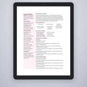 Risorse umane e umane / Pacchetto di modelli di curriculum ATS / Microsoft Word / Formato US Letter + A4