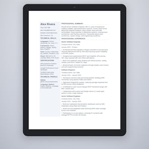 Software Engineer & Tech | ATS Resume Template Bundle | Microsoft Word | US Letter + A4