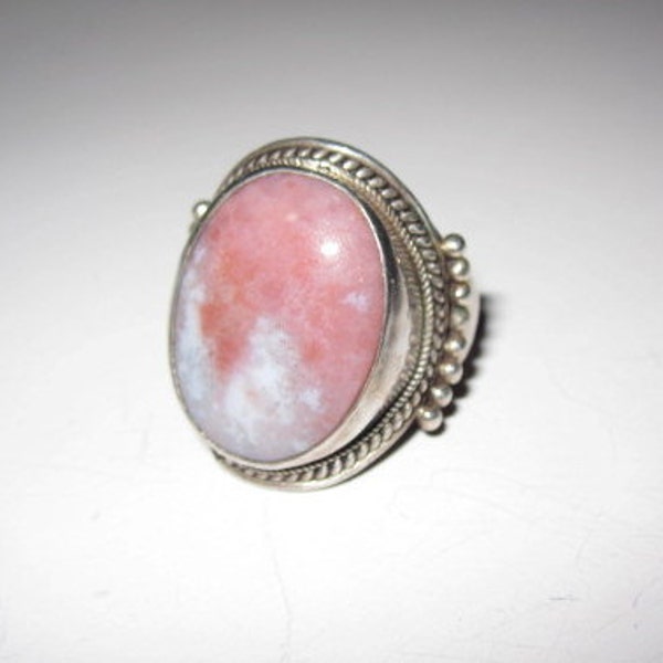 Rhodocrosite Sterling Silver Ring