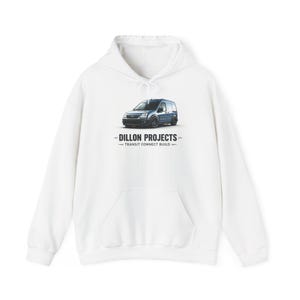 Transit Van Illustration Hoodie | Dillon Projects Logo, Service Vehicle