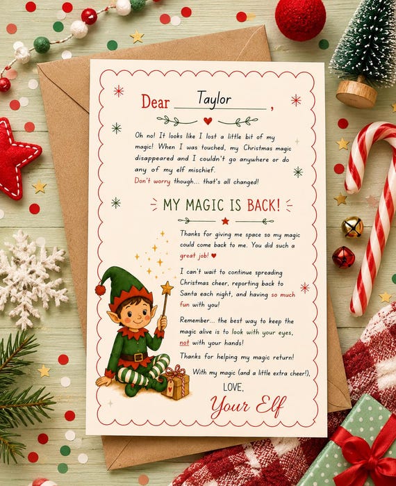 Elf Lost Magic Letter | Editable Canva Template