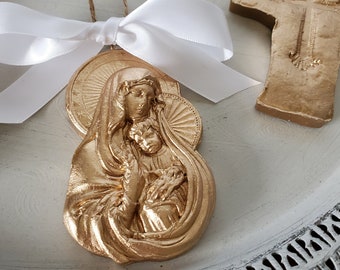Gold Leaf Handmade Clay Hanging  Christmas Ornaments Or Gift Tags - Blessing - Hostess Gift - Housewarming