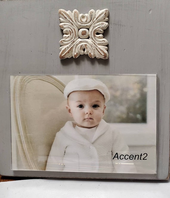 Handmade Painted Frame Grey or Oyster White  Wood Deco Accent 4x6 Photo