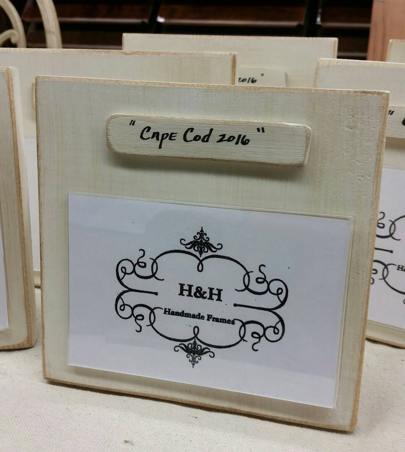 Aged Off White with Personalized Name Plaque Personalized Handmade Picture Frame Great Gift for Beach Trip Girls Trip. Family Reunion