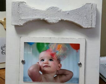 Handmade Frame Wood Painted Distressed Old White - Aged Finish with 100 yr old New Orleans salvaged porch parts.