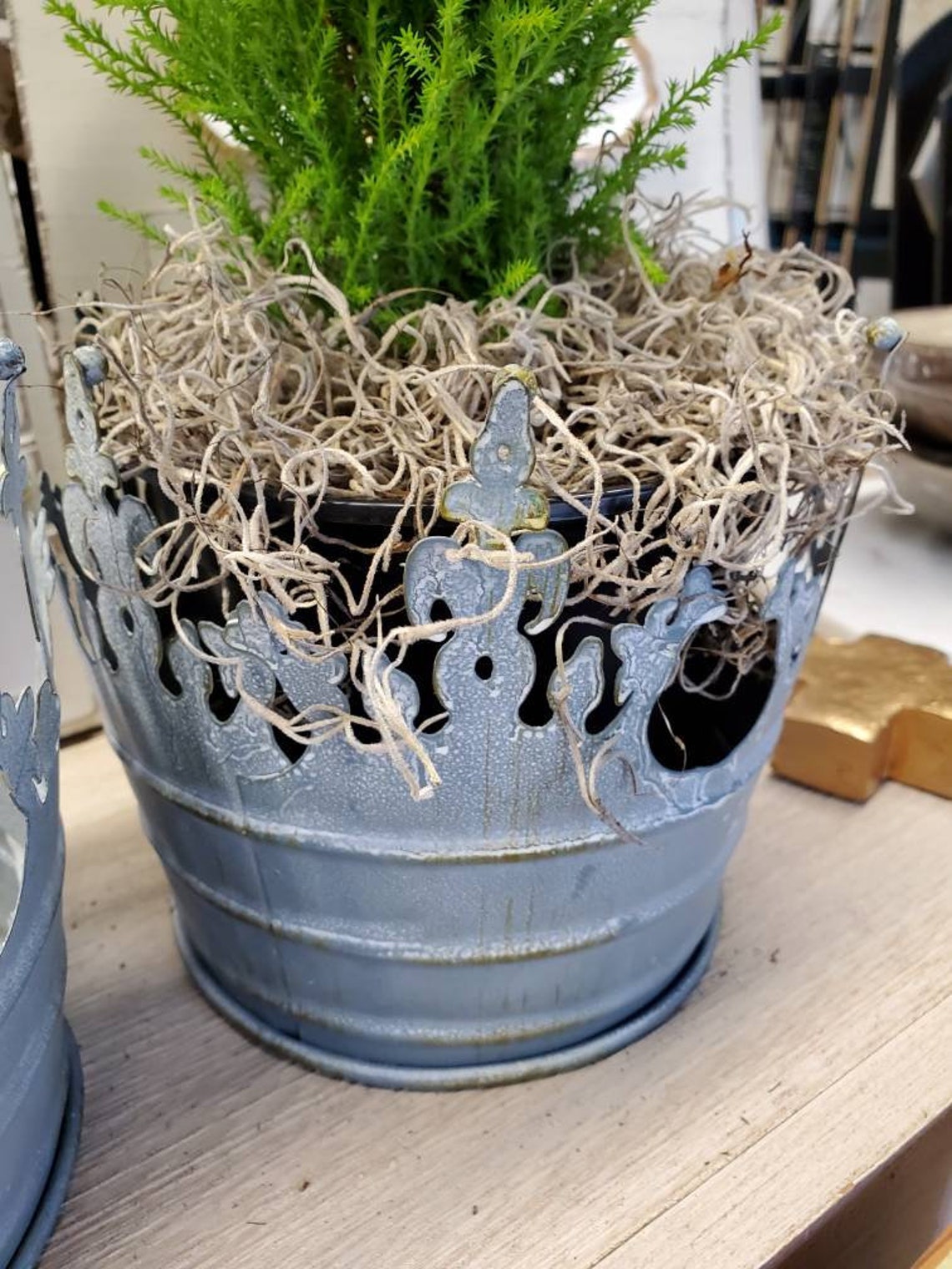 Large Metal Crown Plant Holder Candle Holder Home Decor Etsy