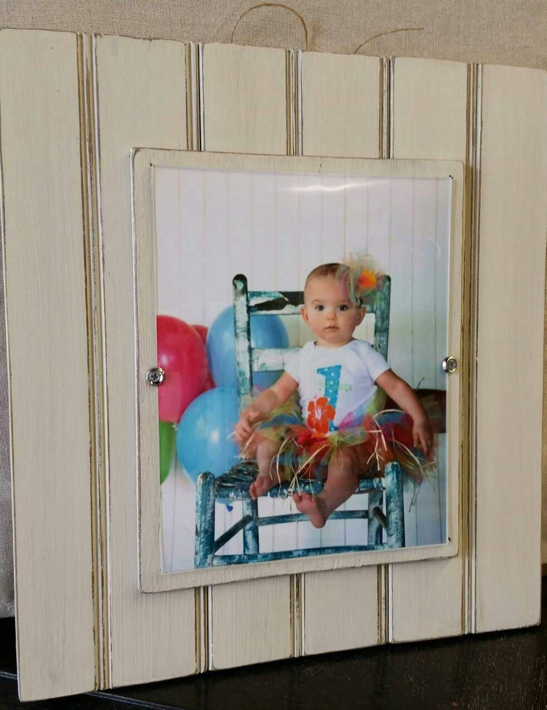 Beadboard Frame Handmade Beadboard Picture Frame: Distressed Oyster White, 8x10 Photo ...
