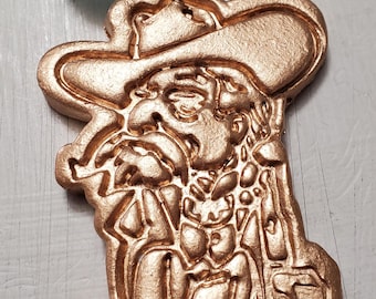 Gold Handmade Ole Miss Col. Reb Ornament  Hanging -Christmas Gift - Blessing - Hostess Gift - Birthday -Housewarming -Ornament Exchange.