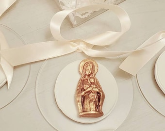 Hanging Gold Intaglio Ornaments on Acrylic - Mary and Baby Jesus - Christmas Gift - Religious - Blessing - Hostess Gift