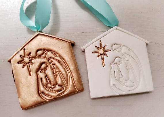 Hanging Holy Family Nativity Scene With Star of Bethlehem Ornament  Christmas Gift - Religious - Blessing - Hostess Gift - Blessing.