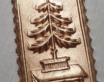 Gold Leaf Handmade Christmas Tree With Candles Ornament Hanging - Christmas Gift -Holiday - Blessing - Housewarming - Birthday.