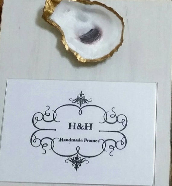 Oyster Shell Photo Frame: Gold Leaf Coastal Decor (4x6 Photo)