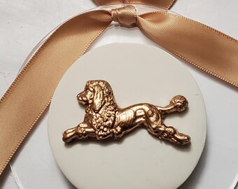Hanging Gold Poodle Intaglio Ornaments on Acrylic - Cross - Christmas Gift - Poodle Lover -Dog Lover - Hostess Gift