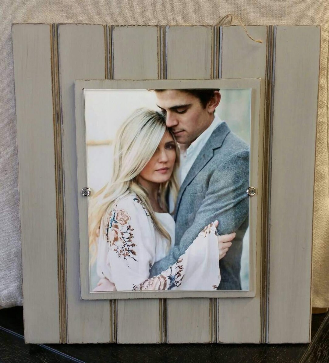 Beadboard Frame Handmade Beadboard Picture Frame: Distressed Grey Wood Mat, 8x10 Photo ...