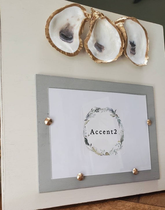 Oyster Shell Picture Frame: Gold Leaf Coastal Decor, 5x7