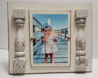 Reclaimed Spindles Handmade Frame For 5x7 Vertical Photo