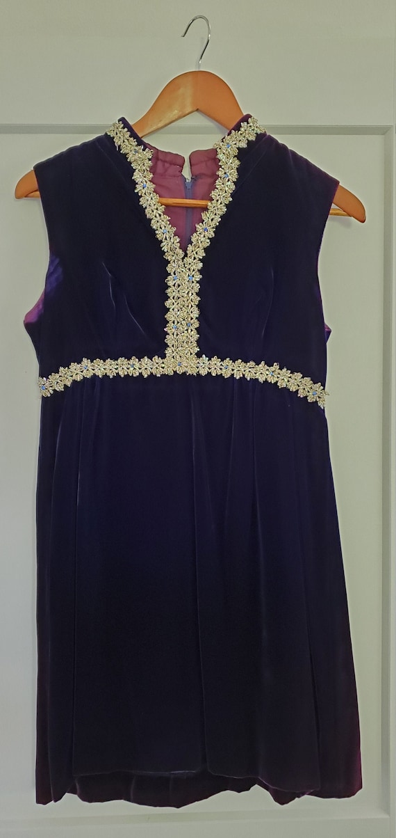 Vintage Royal Purple Velvet Dress