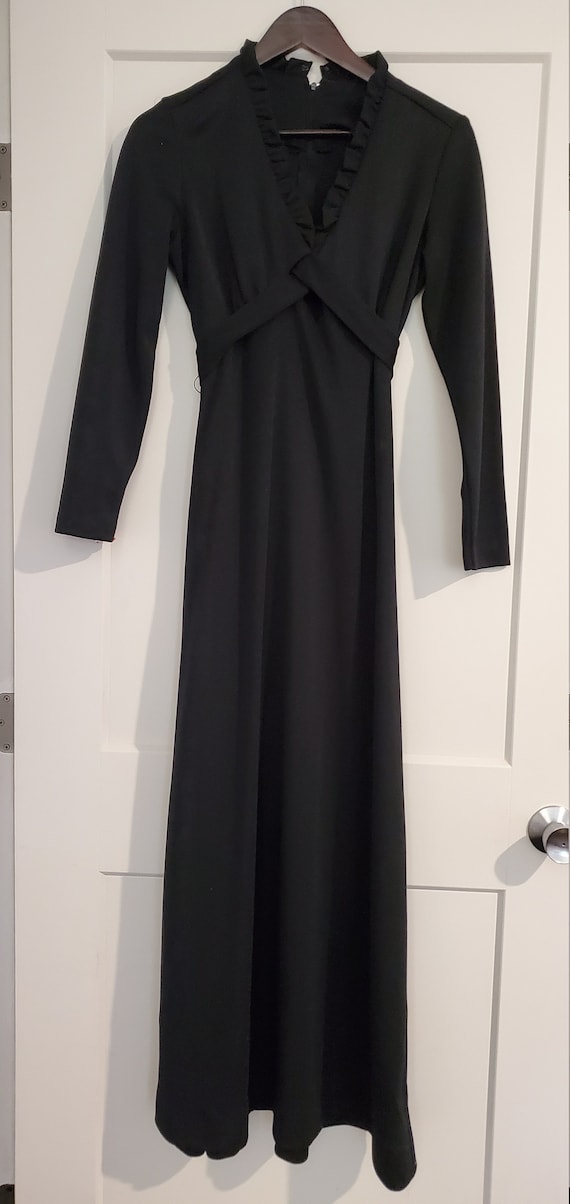 Vintage V-Neck Black Gown - image 1