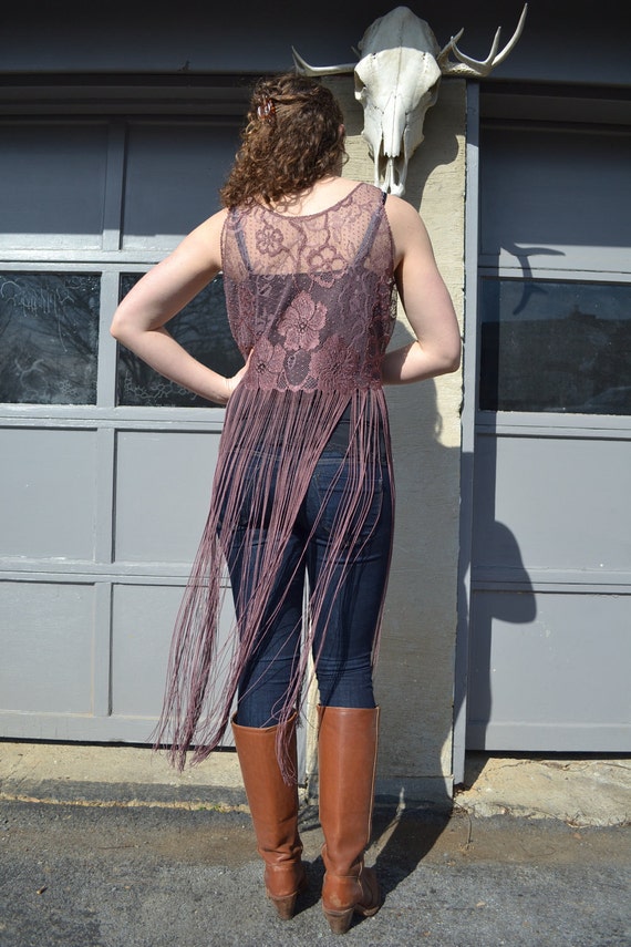 Mega fringe lace top
