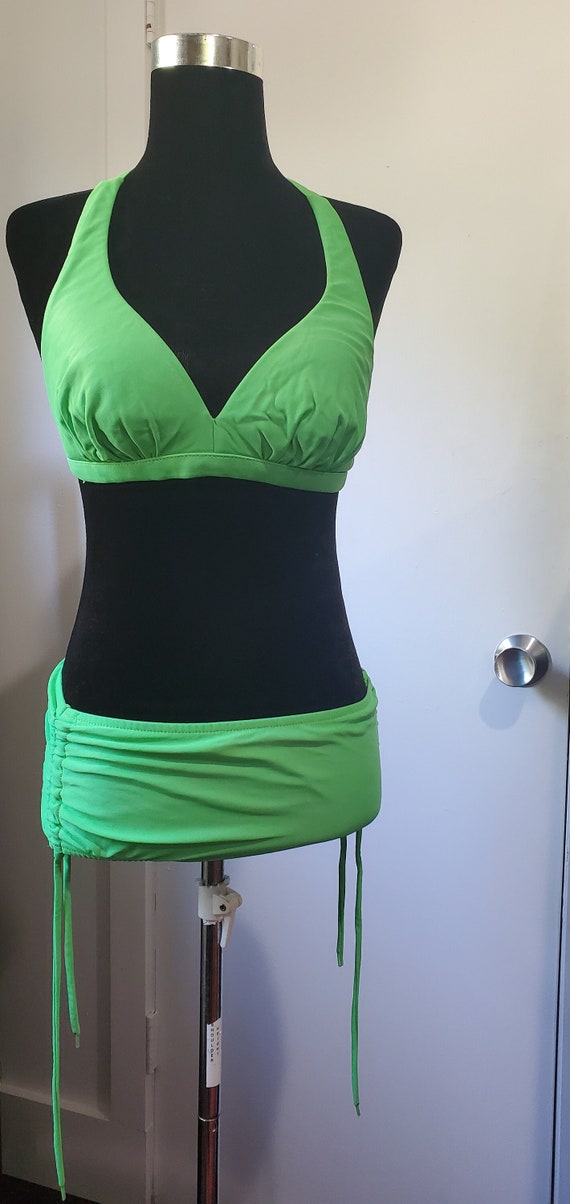 1960s Lime Green bikini - vintage swimsuit - image 1