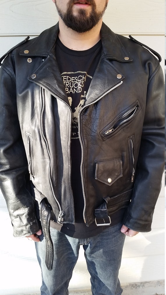 Vintage black leather jacket