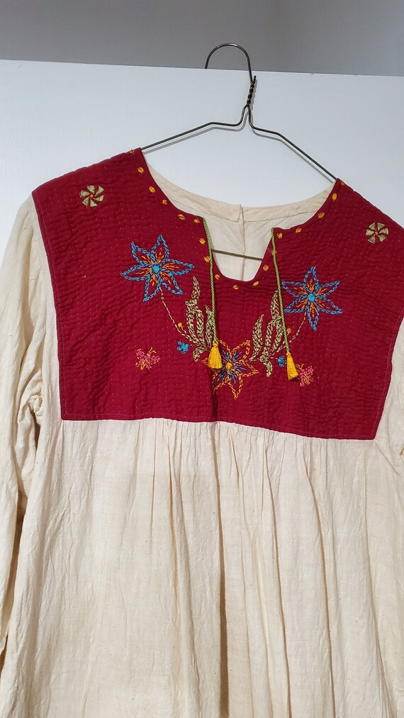 Mayan Handmade Cotton Dress with Embroidery - image 4