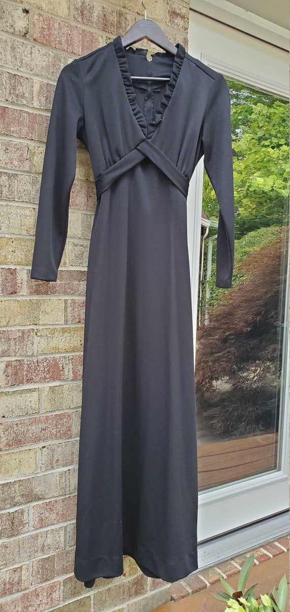 Vintage V-Neck Black Gown - image 2