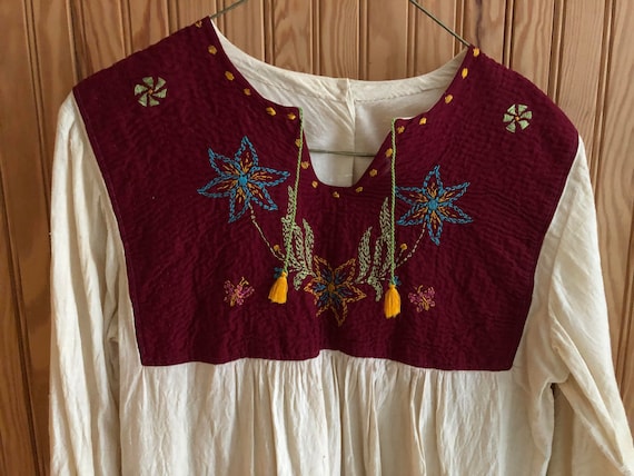 Mayan Handmade Cotton Dress with Embroidery - image 2