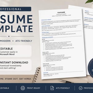 May include: A professional resume template document featuring sections for contact information, professional summary, core competencies, technical skills, professional experience, education, projects, and references, with text in black on white paper.
