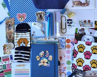 Dog and puppy lovers stationary scrapbooking bundle with matching SOCKS!