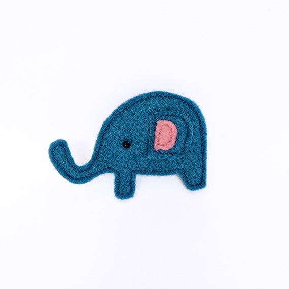 cute blue elephant brooch in felt