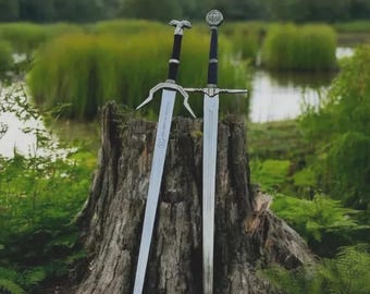 Handmade Aerondight Replica Sword | Stainless Steel Display Piece with Leather Scabbard