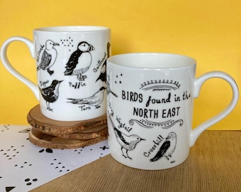 Birds found in the North East fine china mug