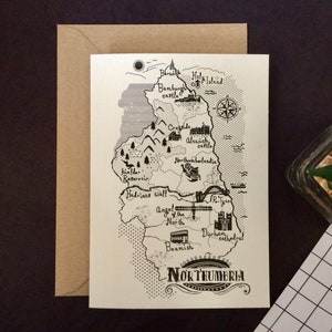 Tarjeta de felicitación con el mapa de Northumbria