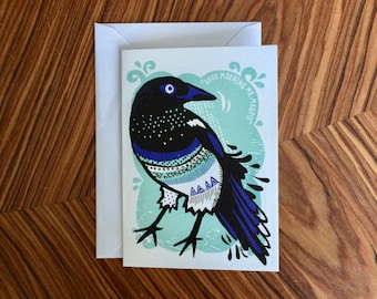 Good morning Mr. magpie greetings card