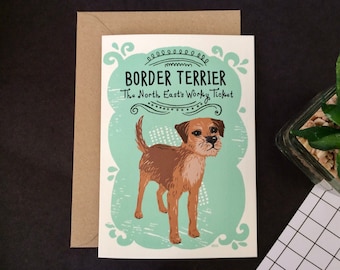 Border Terrier greetings card