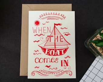 When the boat comes in greetings card