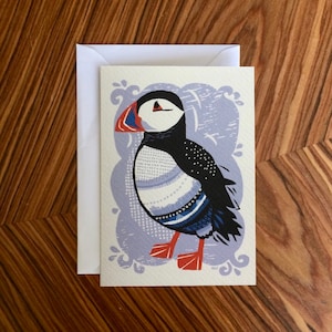 Cartão de felicitações em branco Puffin