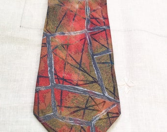 Vintage GIANNI VERSACE vintage silk tie abstarct design made in Italy