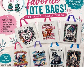 Benutzerdefinierte Tasche | Personalisierte Canvas Buchtasche | Wiederverwendbare Einkaufstasche