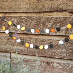 Halloween Party Decorations, Dot Garland, Paper Garland, Orange White Black Dots, 10 feet long made to order image 6
