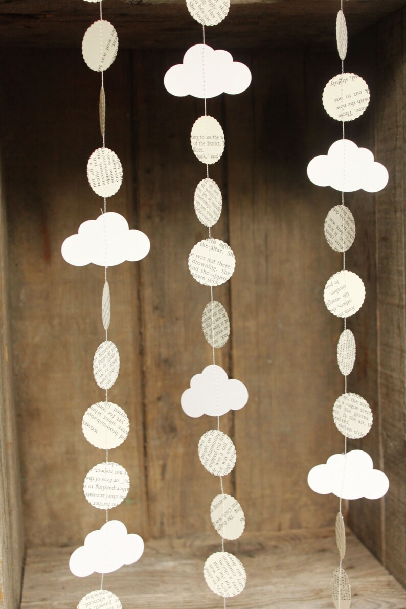 Cloud Garland Party Decorations Paper Garland Baby Shower Etsy