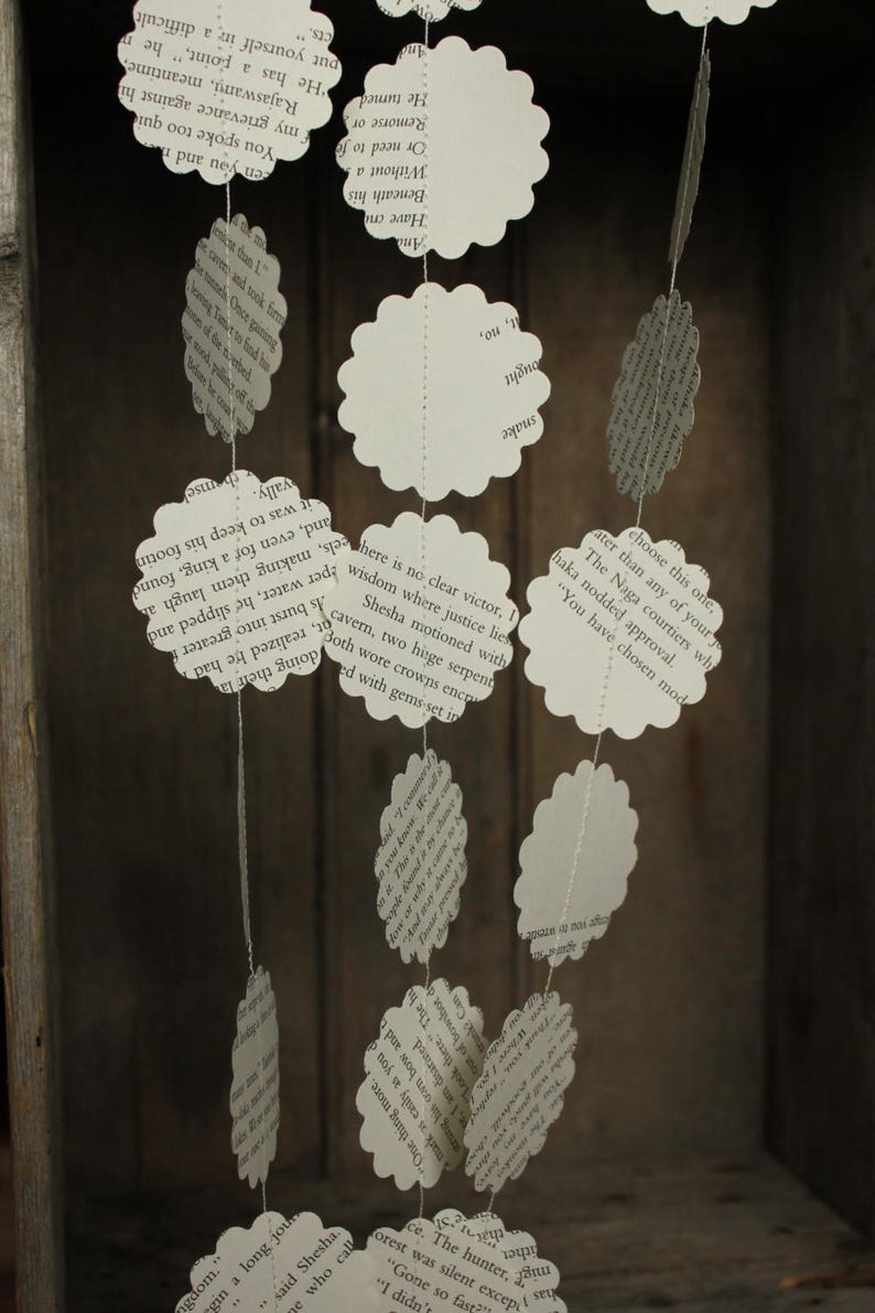 Book Page Paper Garlands Dot Garland Party Decorations Etsy