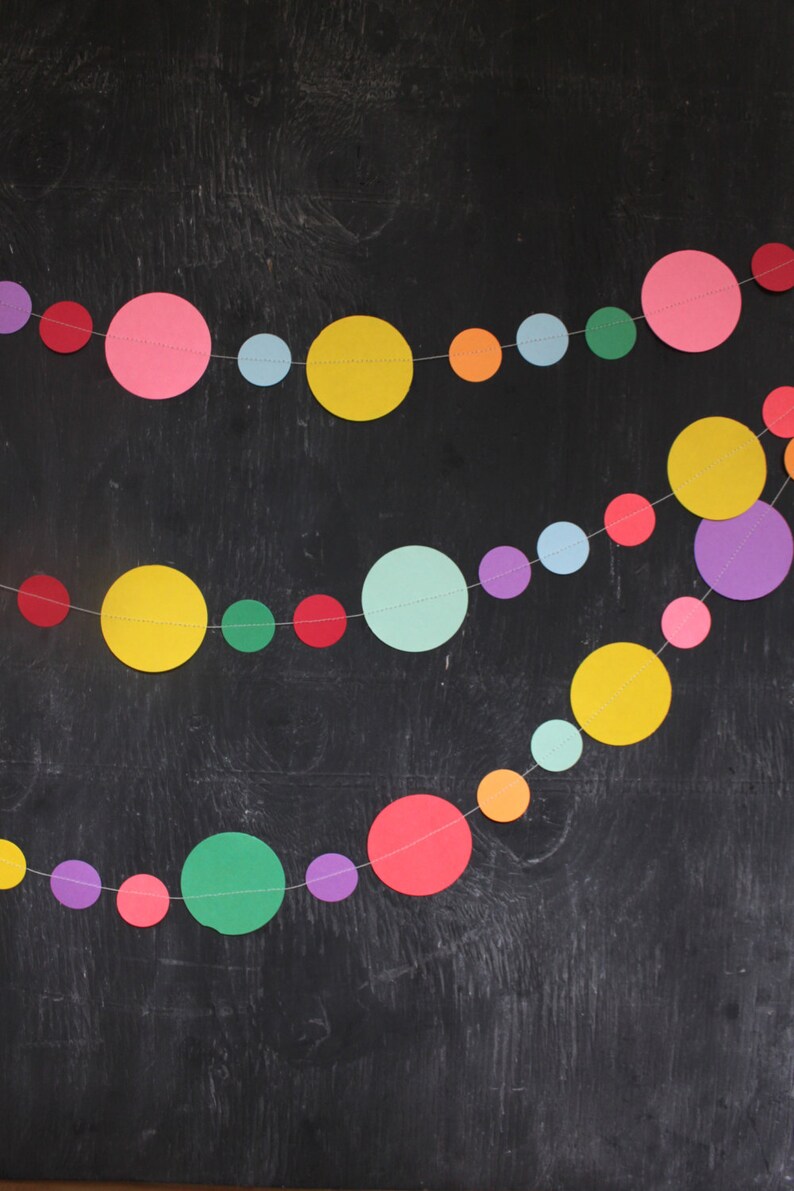 Party Decorations Confetti Garland Polka Dot Garland Etsy