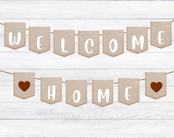 Willkommen zu Hause Banner: (Digitaler Download) DIY Wimpelkette, PDF Nur