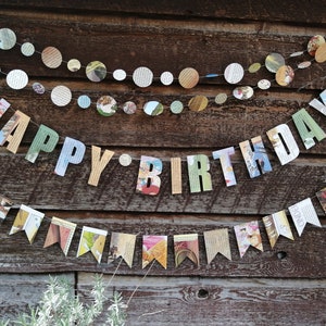 Happy Birthday Garland, Birthday Banner Party Decoration, Party Garland, Letter Banner, Paper Garland, Birthday