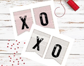 Druckbare Valentinstagsgirlande - XOXO Banner (PDF) - Digital Download
