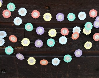 Flower Garland, Flower Decoration, Baby Shower Decorations, Party Decor, 10 feet long - Made to Order