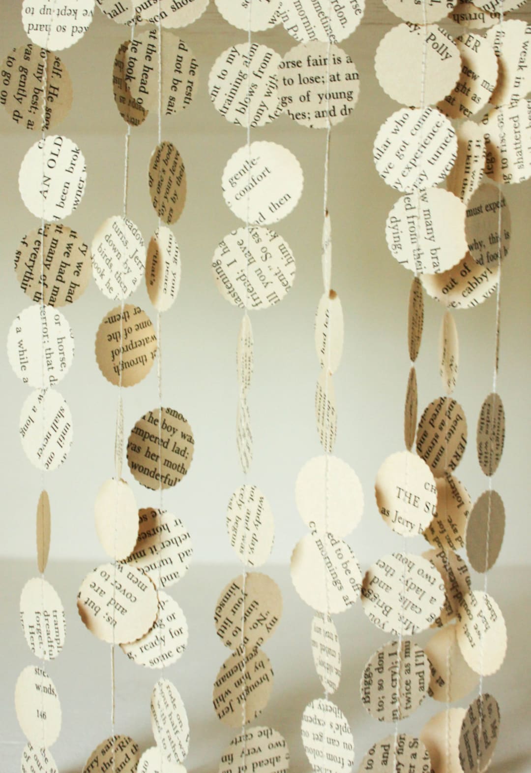 Paper Garland, Book Page, Party Decoration, Wedding Garland, Literary