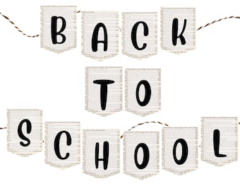 Druckbare Back to School Banner: Buchseiten-Girlande (Digitaler Download) Nur PDF